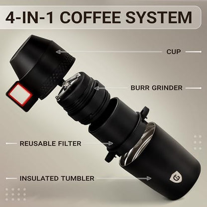 Manual Coffee Grinder for Camping and Travel, Portable Pour Over Brewer Kit