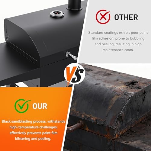 KEYO GRILL 20-Inch Charcoal Grill, Heavy Duty with Side Tables & Ash Tray