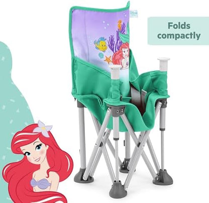 Bright Starts Disney Princess Ariel Pop 'N Sit Portable Booster, Indoor/Outdoor Use, Floor Seat with Feeding Tray, 6 Mos - 3 Yrs