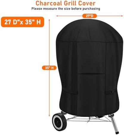 Upgraded Round Grill Cover for Weber 22" and Most Charcoal Kettle