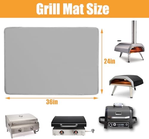 Heat Resistant Mats for Countertop fits Tabletop Grill, 36x24x0.04in, Grey