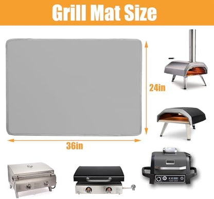Heat Resistant Mats for Countertop fits Tabletop Grill, 36x24x0.04in, Grey
