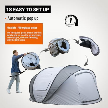 EchoSmile Instant Pop Up Camping Tent, 2/4/6 Person Easy Setup Tent