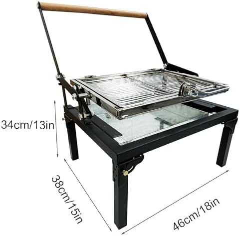 360° Rotating BBQ Grill, Outdoor Flipping Charcoal Grill