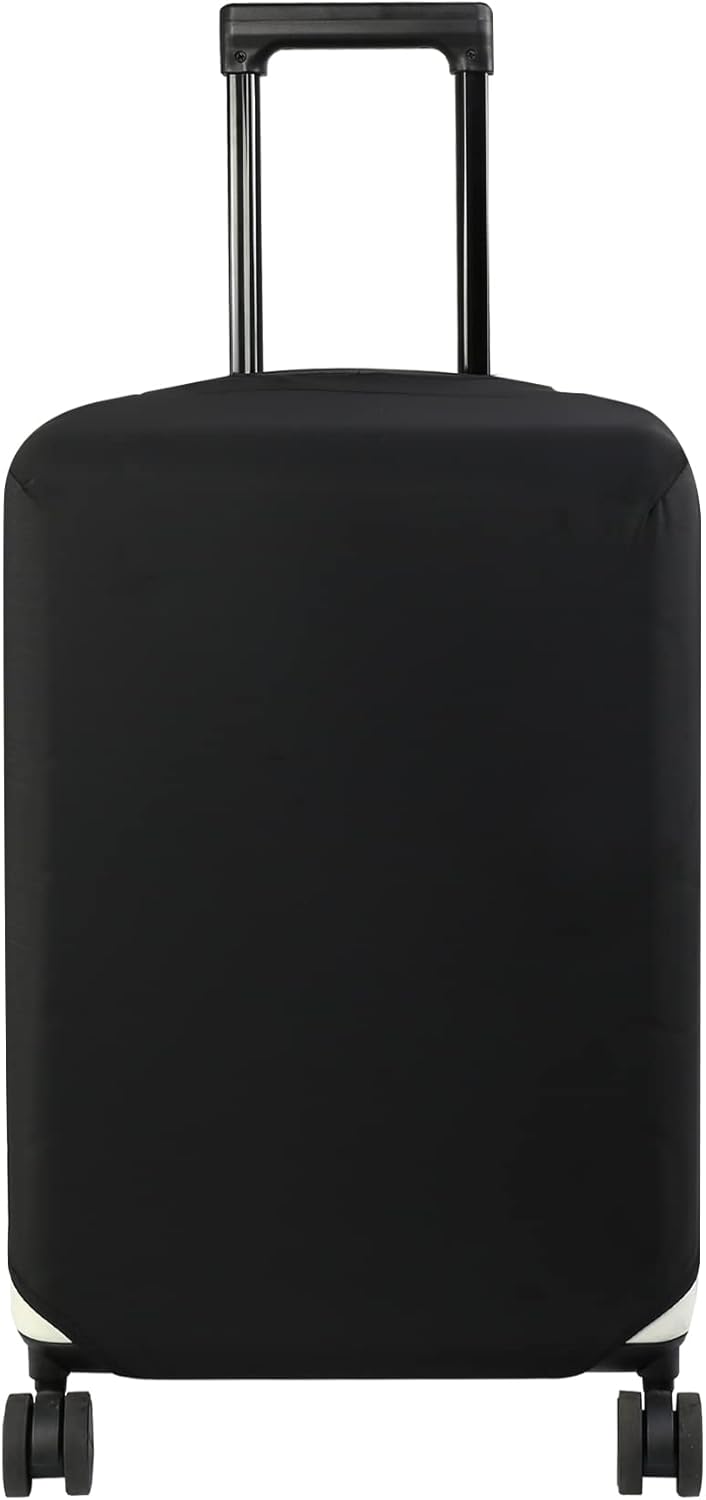 HYPER VENTURE Washable Luggage Cover - Fashion Suitcase Protector Fits 23-26 Inch Luggage (Black, M)