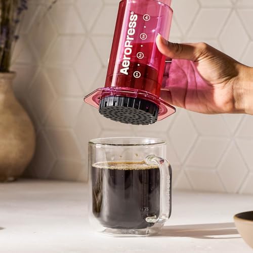 AeroPress Clear Pink Coffee Press, French Press, Pour-Over & Espresso Style
