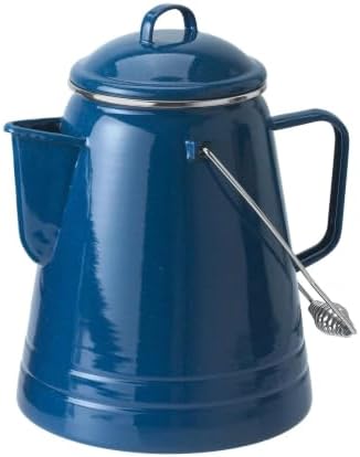 GSI Outdoors 15166 Pioneer Enamel Camping Coffee Pot - 36 Cups, Blue