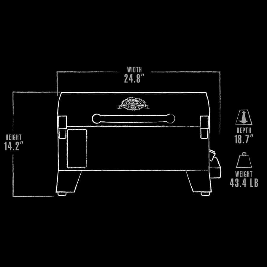 Pit Boss 150 Wood Pellet Grill & Smoker with Flame Broiler 256-Sq. In. Cooking Space, 180°F to 500°F Temperature Range, 7 lb. Pellet Hopper, for Tailgating, Camping, or Travel, Black