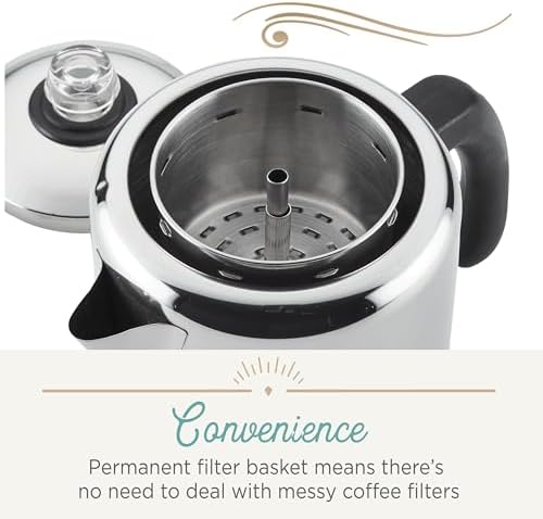 Farberware Classic Stainless Steel Yosemite Coffee Percolator, 8-Cup