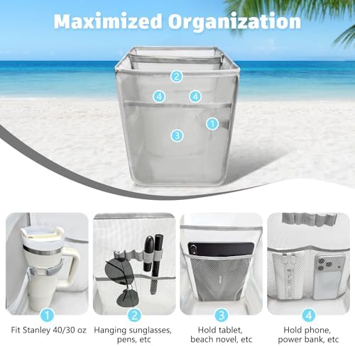 XYFuuee 2-in-1 Cooler Organizer Insert for X Large Bogg Bag Accessories, PEVA Portable Leak-Proof Ice Chest, Lightweight Mesh Divider Inserts Pouch with 4Fastener for XL Bog Beach Rubber Tote