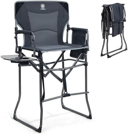 EVER ADVANCED Portable 30.7" Seat Height Tall Camping Directors Chair
