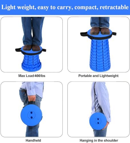 Fishboy Collapsible Stool for Adults, Portable Folding Camping Seat, 400lbs