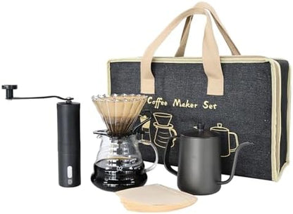 SOTECH Coffee Set Coffee Dripper Server Glass Sharing Pot Pour Over Coffee Kettle Coffee Grinder Coffee Maker Set for Home Outdoor