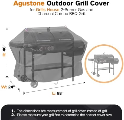 68" Grill Cover for ZH3005Y 2-Burner Gas and Charcoal Combo Grill