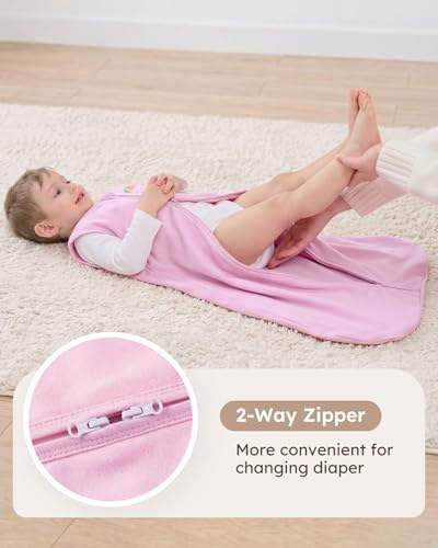 Yoofoss Baby Sleep Sack 0-6 Month 0.5TOG 100% Organic Cotton 2-Way Zipper