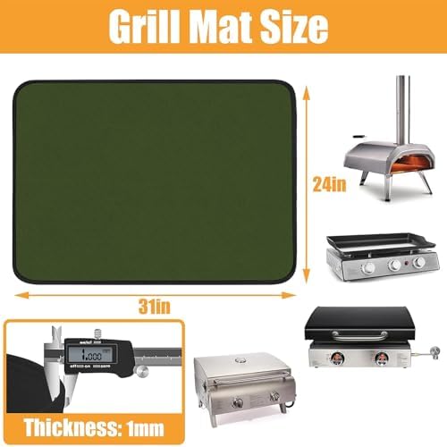 Heat Resistant Mats for Countertop fits Tabletop Grill, 31x24x0.04in, Green