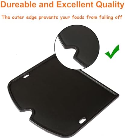 Hisencn 7034 Cast Iron Griddle for Weber Traveler Gas Grill
