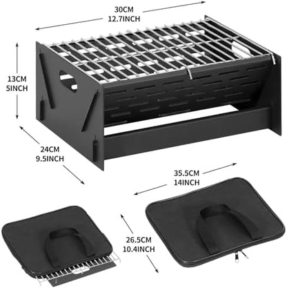 Charcoal Grill Portable Folding with Carry Bag,BBQ Camping Grill Fire Pit