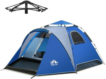 Night Cat Pop Up Tent 2-3 Persons Instant Set Up Tent with Footprint Tarp & Porch, Automatic Double Layer Waterproof Camping Tent with Rainfly