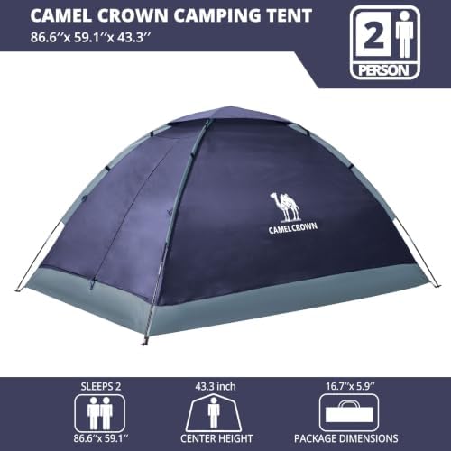 CAMEL CROWN Tents for Camping 2/3/4/5 Person Camping Dome Tent, Waterproof,Spacious, Lightweight Portable Backpacking Tent for Outdoor Camping/Hiking