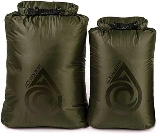 AquaQuest Rogue Dry Bag Set – 60 + 100L Olive Drab – 100% Waterproof Roll Top – Dry Sack