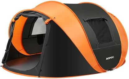 Pop Up Camping Tent, 2/4/6 Person Instant Tent Waterproof PU4500mm, Spacious Ventilated Camping Tent with Front Porch, Quick Setup Lightweight Portable for Outdoor Camping Hiking Beach