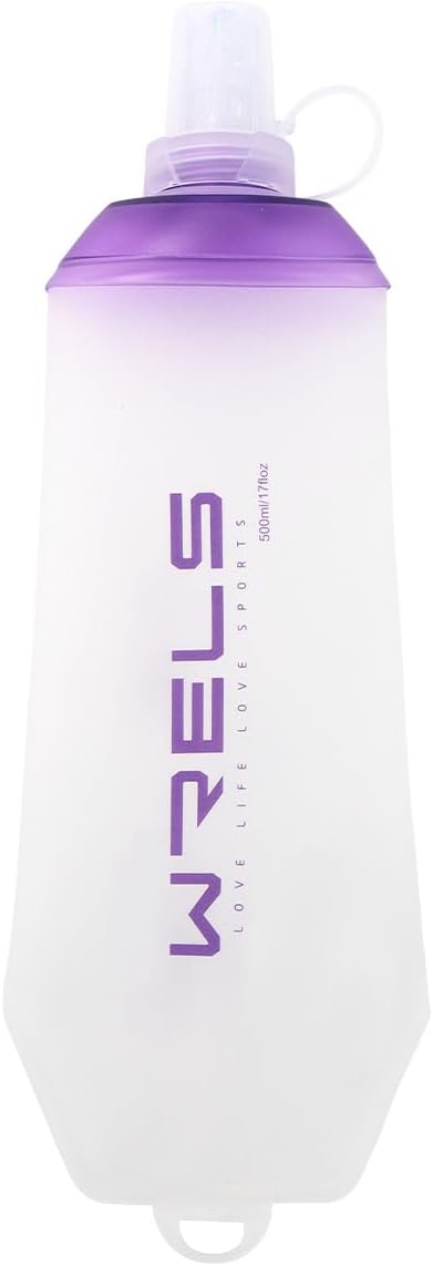 200ml/350ml/500ml Collapsible Soft Flask,BPA Free Folding Soft Water Bottle with Hanging Ring,Lightweight TPU Hydration Flask for Running Marathon Cycling Hiking