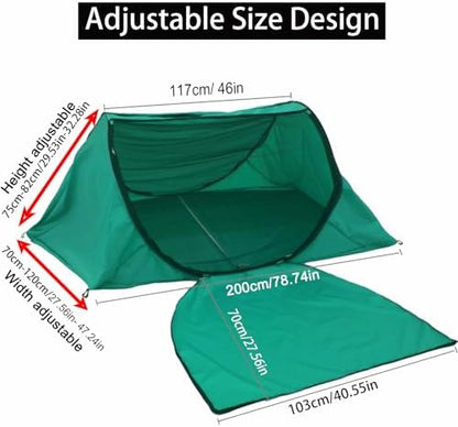 Portable Camping Tent with Double Door Design, Folding Mosquito Net Shelter with Storage Bag, Army Green