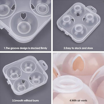 4 Girds E Holder Conggtainer, Plastic Egg Storage Box Shockproof Protection, Portable Egg Tray Carriage Dispenser for Refrigerator Camping Picnic Travel Kitchen Outdoor (Transparent 2 Pcs)