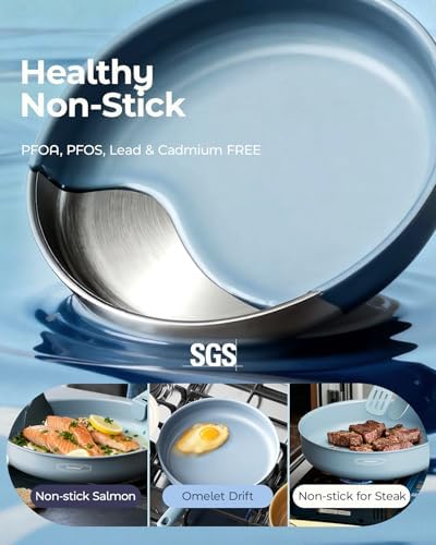 12-Piece Detachable Handle Pots and Pans Set, Ceramic Nonstick