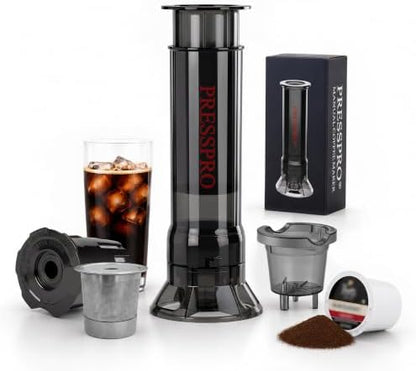 Camping French Press - Portable Coffee Maker for K Cup Pods and Grounds