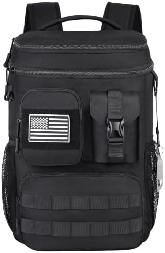 DEYACE Tactical Cooler Backpack, 33 Can 24L 20H Cold Retention Insulated Leak Proof Dual Compartment Cooler Lunch Box Bag with MOLLE System for Camping Hiking Beach Work