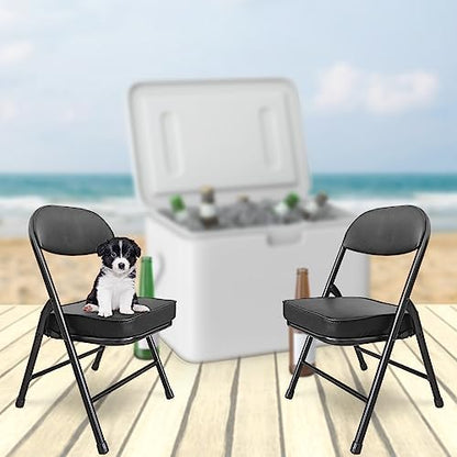 Mini Padded Folding Stool - 12.2 Inch Camping Black 1-Pack
