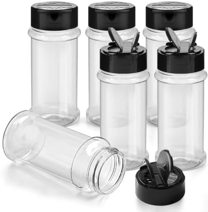 TUZAZO 3 Oz Small Spice Jars Plastic Seasoning Containers, 6 Pcs