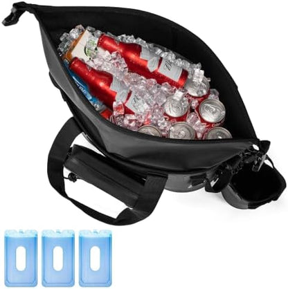Coldbee 3-in-1 Waterproof Soft Cooler, Pouch & Cup Holder,12H Cold