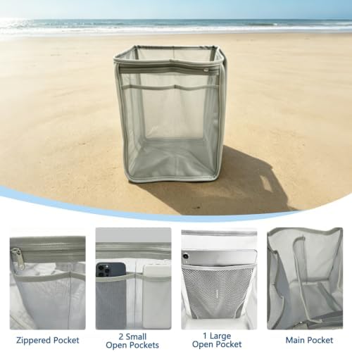 Insulated Cooler Organizer Insert for XL Bogg Bag Accessories, 2-in-1 Dry-Wet Separate Cooler for Beach Rubber Tote, Leak-Proof Ice Chest & Mesh Storage Bag Divider for Pool Camping Picnic