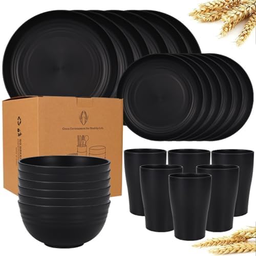 Wheat Straw Tableware Set, 16 Pieces (for 4 People)