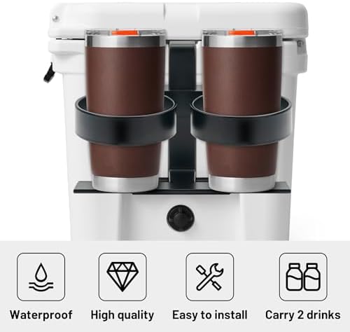 Cooler Beverage Holder, Biforous Cooler Cup Holder Compatible with YETI Tundra Coolers, Compatible with RTIC Coolers, Cooler Accessory