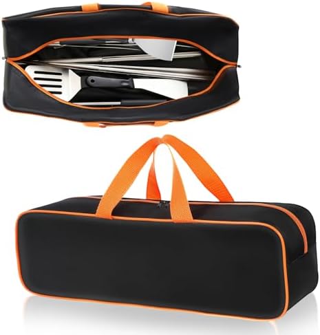 Grill Utensil Storage Bag for Outdoor Grilling, 20 x 6 x 5 in, Black