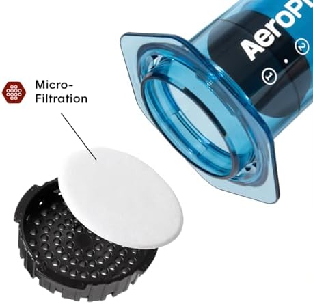 AeroPress Clear Blue Coffee Press, French Press, Pour-Over & Espresso Style