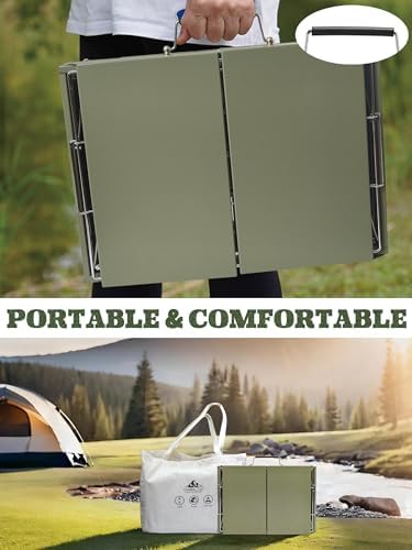 Charmline 18 x 13 inches Large Foldable Portable Charcoal BBQ Grill, Camping BBQ Grill for 3–5 People, Ideal for Camping, Garden, Beach, Picnic & Tabletop Use, Green