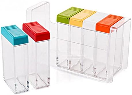 Spice Shaker, 6 Pcs Seasoning Rack Spice Pots Storage Container