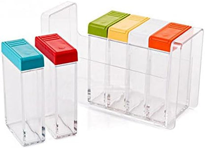 Spice Shaker, 6 Pcs Seasoning Rack Spice Pots Storage Container