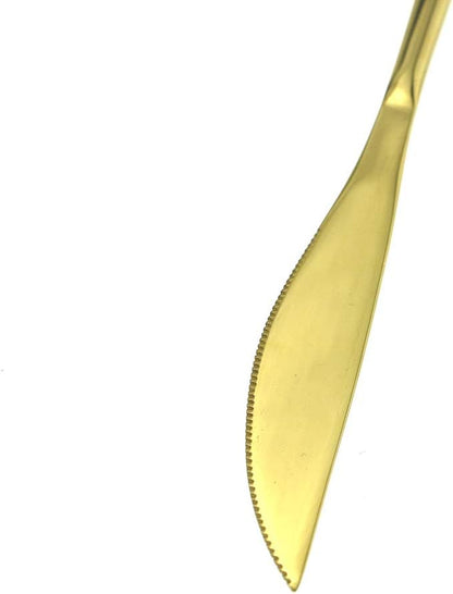 7 Pcs Portable Flatware Set, 304 Stainless Steel Cutlery Set Travel Utensils Set w/Pouch Fork Spoon Chopsticks Straws for Travel Camping Office School, Dishwasher Safe & Eco-Friendly (Gold)