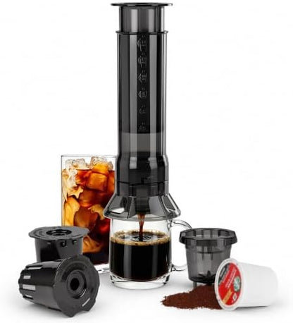 French Press Kit, All-in-One Coffee Press, K Cup Style Pods & Ground