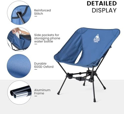 ONETIGRIS Tigerblade Camping Chair, Lightweight Folding Backpacking Hiking Chair, Compact Portable 330 lbs Capacity