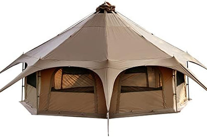 MC TOMOUNT Canvas Bell Tent with Stove Jack, 16.4ft*High9.2ft Glamping Tent