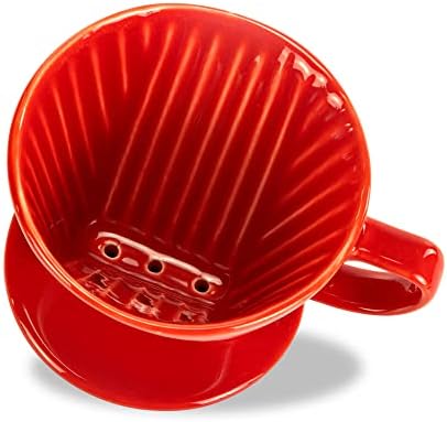Pour Over Ceramic, Coffee Dripper Ceramic Coffee Maker,Red