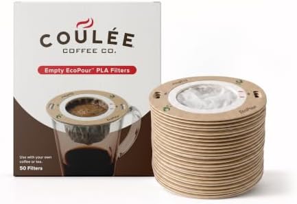 EcoPour Empty Pour Over Coffee Filters, PLA Mesh, 50 Pack
