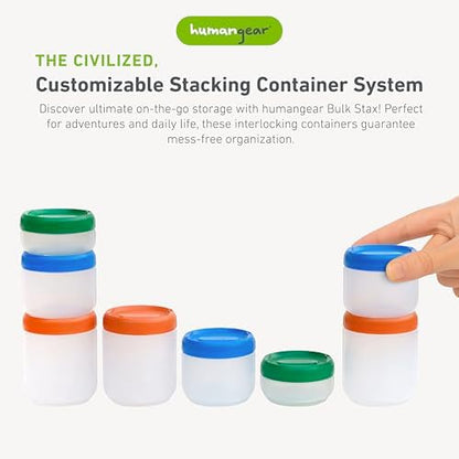 humangear STAX Stackable Containers, Medium Tall, Clear/Orange